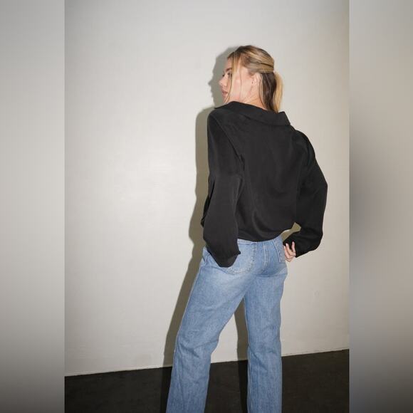 LNA Drawstring Button Down Shirt- Size Medium - Picture 3 of 14